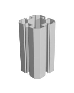 80mm Octagonal, Four Slots, Silver Anodised, Length 5m