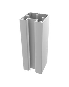 Firkantproil / Stolpe til skiltestander i rå aluminium, Enkelt Sporet