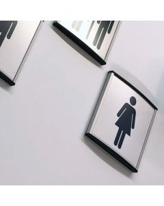 Strato door and wall sign in size 109x105mm with women toilet pictogram
