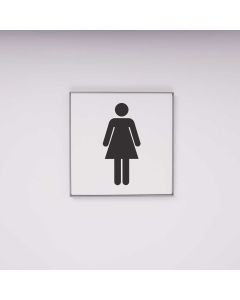 Toiletskilt med Dame piktogram i grå - I Sign Eco
