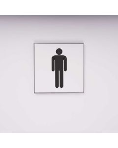 Toiletskilt med Herre piktogram i Grå - I Sign Eco