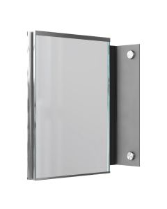 GlasFix Udh&aelig;ngsskilt, dobbeltsidet i str. 150x150mm (BxH), Rustfri st&aring;l, 4mm Sikkerhedsglas