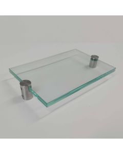 Glass Signs, Premiumfix in size 100x150mm with 2x4mm tempered glass and 2 pcs. Standoff Side Grips