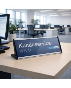 Strato Bordskilt i str. 78x210 mm - Vist med print fra Kundeservice