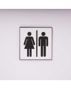 Toiletskilt med Unisex piktogram i sort - I Sign Eco