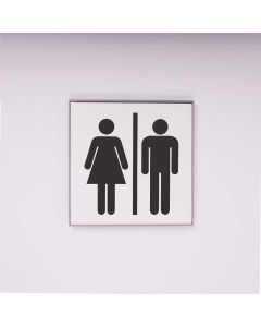 Toiletskilt med Unisex piktogram i grå - I Sign Eco