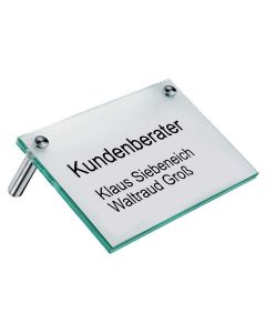 Glas Bordskilte, PremiumFix, 30°, i størrelse130x130mm (WxH)