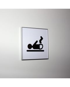 Baby nursing room sign with pictogram in size 154x154mm