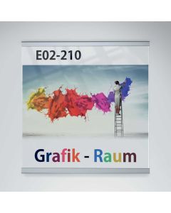 SlideFix Dørskilt, str. 180x150mm (BxH), 3mm skilteholder i aluminum, 8 mm akryl front, sølv