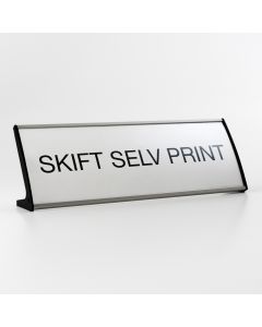 Classic desk sign in aluminum - Strato Table Sign 105x297 mm