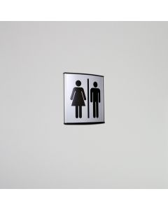 Strato door and wall sign in size 109x105mm with unisex toilet pictogram