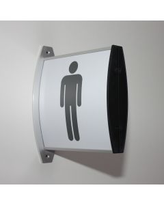 Strato projecting signs for men's room 