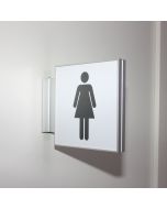 Exclusive toilet projecting sign with women pictogram (154x154mm)