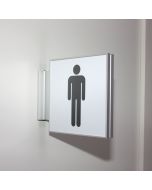 Toilet projecting sign for men's room in aluminum (154x154mm)