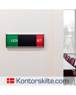 Populære mødeskilte i aluminium med Ledig/Optaget baggrund - Indikerer om en person eller lokale er optaget eller ledigt