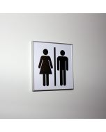 Pictogram signs in aluminum for unisex toilets