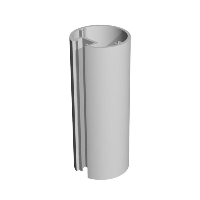 ø 60mm Round, Single Slot, Silver Anodised, Length 6m
