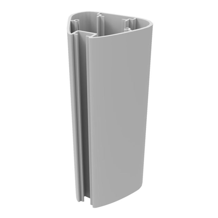 60mm Triangular, Single Slot, Silver Anodised, Length 6m