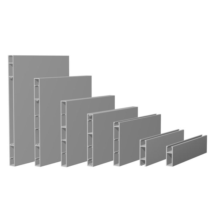 46mm Double sided sign support, Mill Finish Single track box profile,  Length 5 m