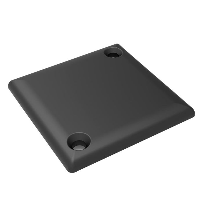 Tophætter til stolpe 60mm firkantprofil "Square", Støbt aluminium i Sort pulverlakeret