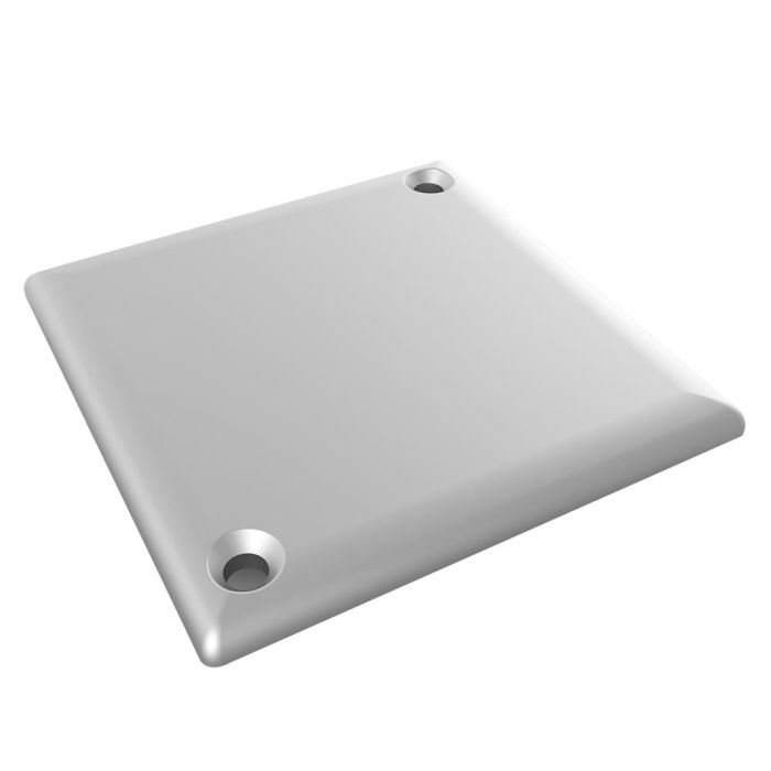 10 pcs. Top Cap for 60mm square pole, die cast, Silver powder coated, Screws Included