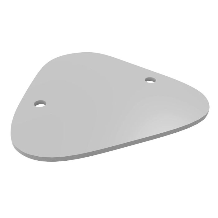 10 pcs. Top Cap for 90mm triangular pole, laser cut, Mill Finish, Screws Included