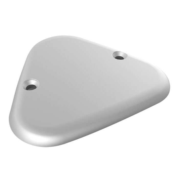 10 pcs. Top Cap for 90mm triangular pole, die cast, Silver powder coated, Screws Included