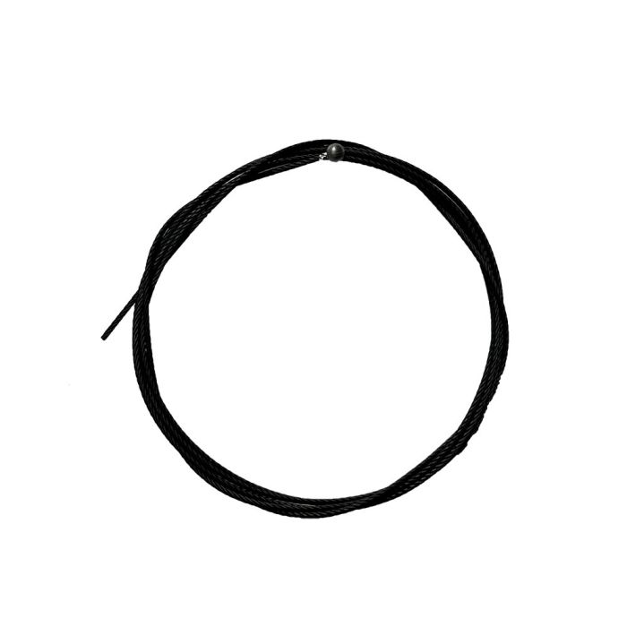 1 pcs. 1,5mm black wire diameter, Galvanised cable (7x7), 1,5m length, with 4,5mm ball/nipple - Black