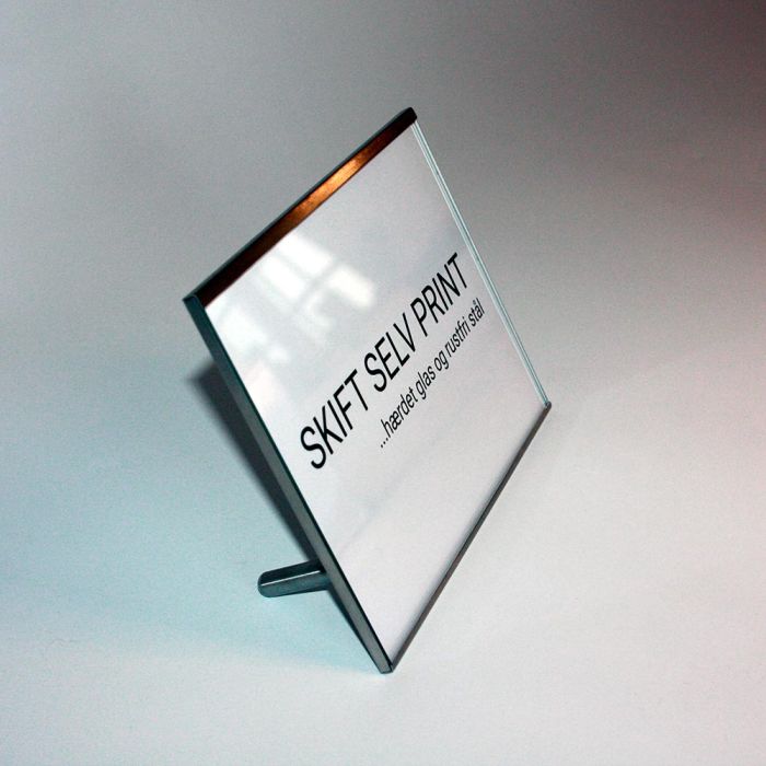 GlasFix - Bordskilt i str. 210x150mm - A5 - Liggende model