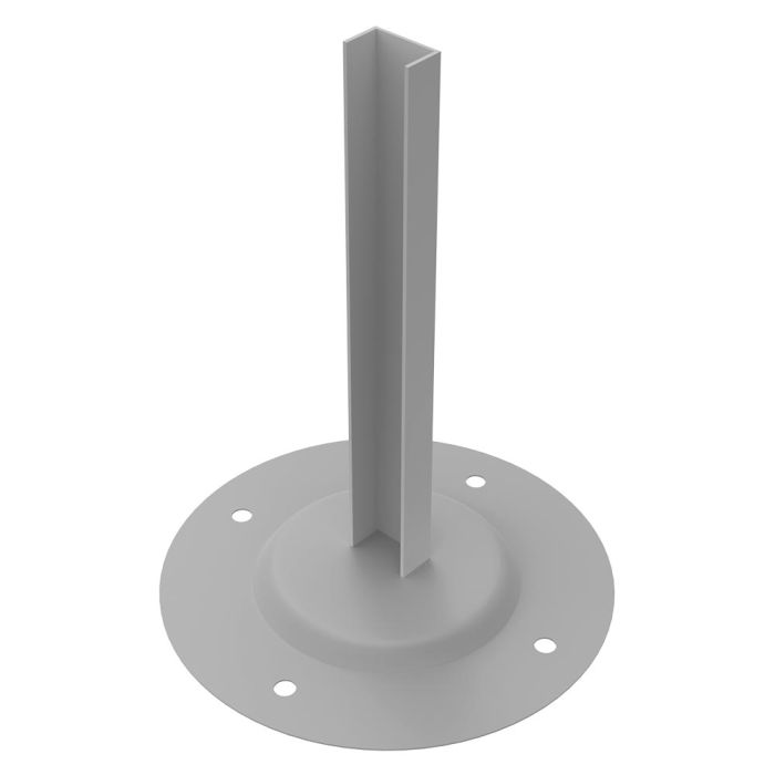 Foot for 60mm Round Pole, Single Slot, Mill Finish
