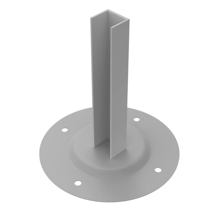 Foot for 80mm Octagonal Pole, Single Slot, Mill Finish