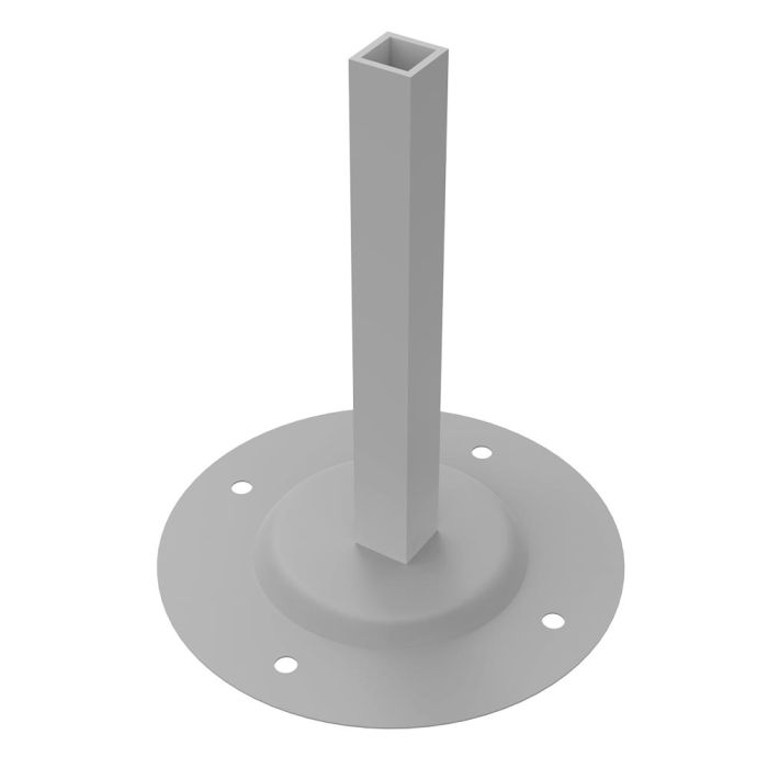 Dekorativ stål fod som passer til 80mm ottekantsprofil "Octagonal" med fir Spor i ubehandlet stål