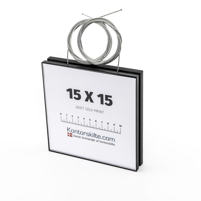 I-Sign Eco - Nedhængsskilte i str. 150x150 mm - Sort