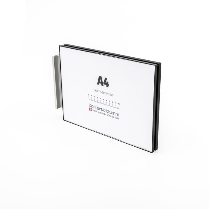 I-Sign Eco - Udhængsskilte i str. 210x297 mm (A4) Liggende - Sort