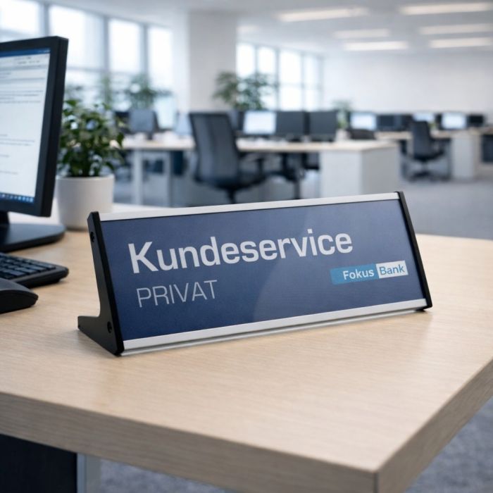 Strato Bordskilt i str. 78x210 mm - Vist med print fra Kundeservice