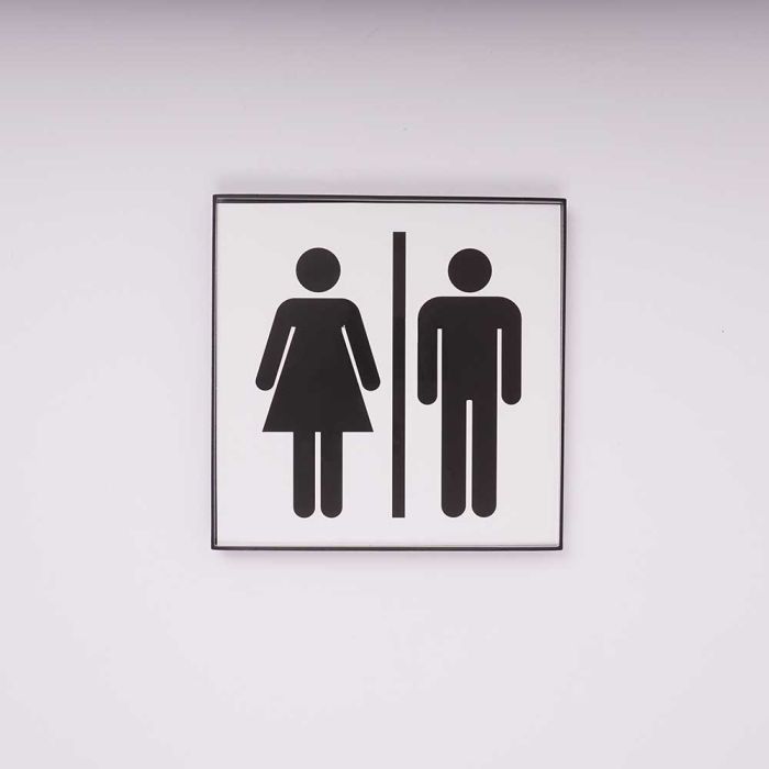 Toiletskilt med Unisex piktogram i sort - I Sign Eco