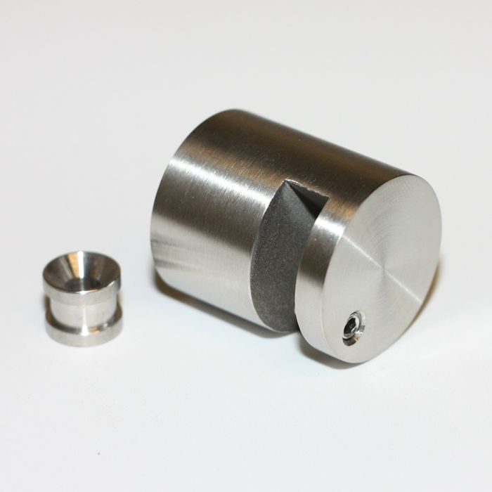 Afstandsbeslag med kantgreb i Rusfri Stål, Ø30/20mm