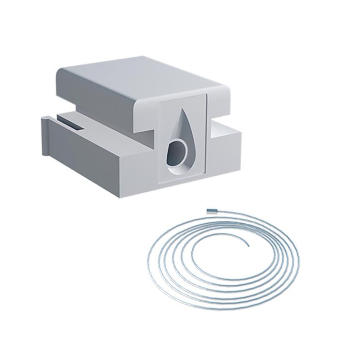 50 stk. Metal ophængsklip til brug sammen med wire/kabel, passer i spor på profil: TEXDSLD44, TEDLEDDS-EL
