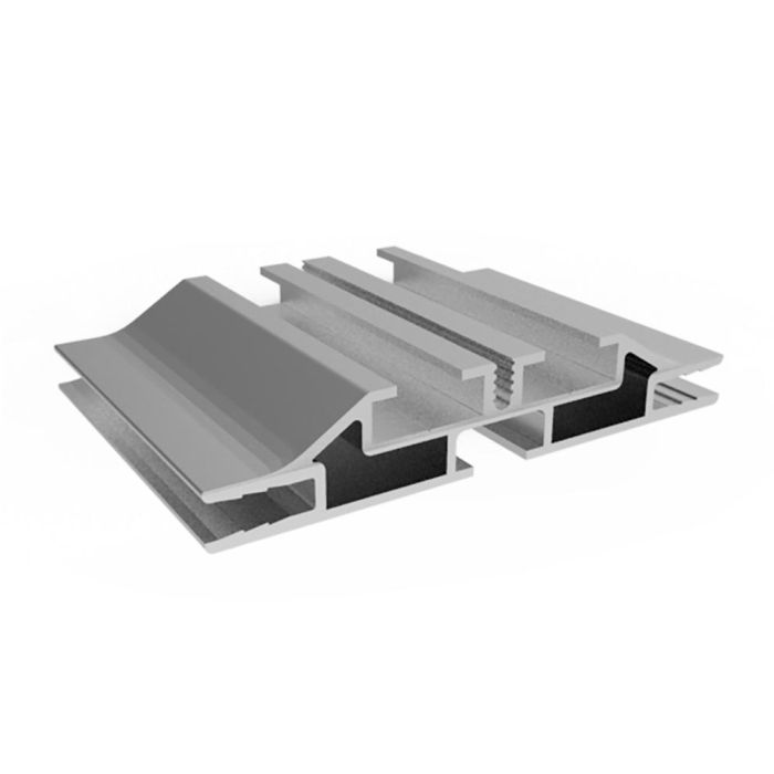 Matrix LED Tekstilramme Profil, Enkelt- og dobbeltsidet 80x14,5mm med spor udvendigt, aluprofil i Elokseret Sølv