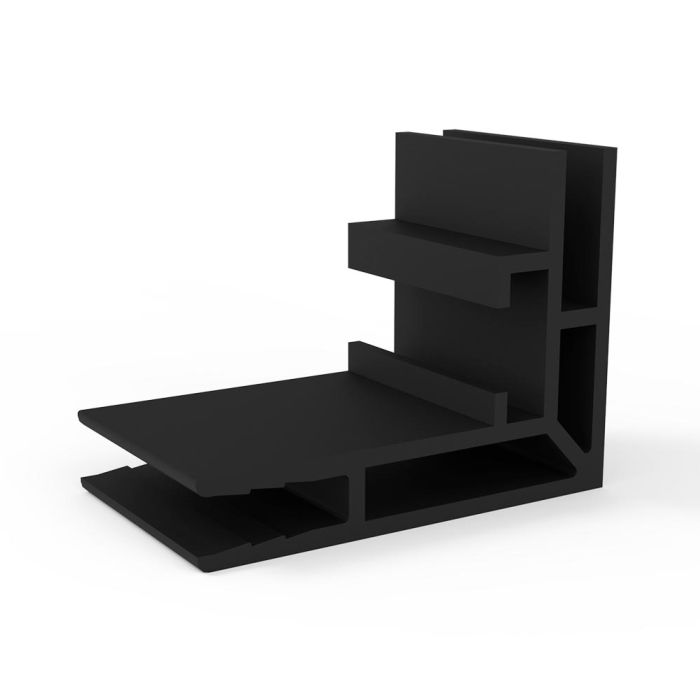 "LED" Textile Profile, Single sided 40 mm profile in Black anodised