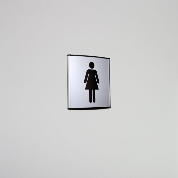 Strato aluminium toiletskilt med Dame piktogram