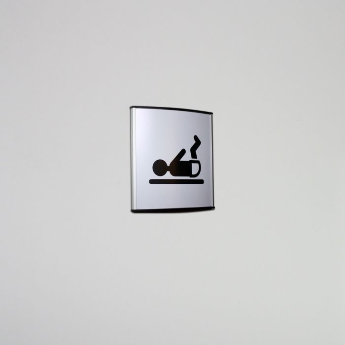 Strato aluminium toiletskilt med Pusleplads piktogram